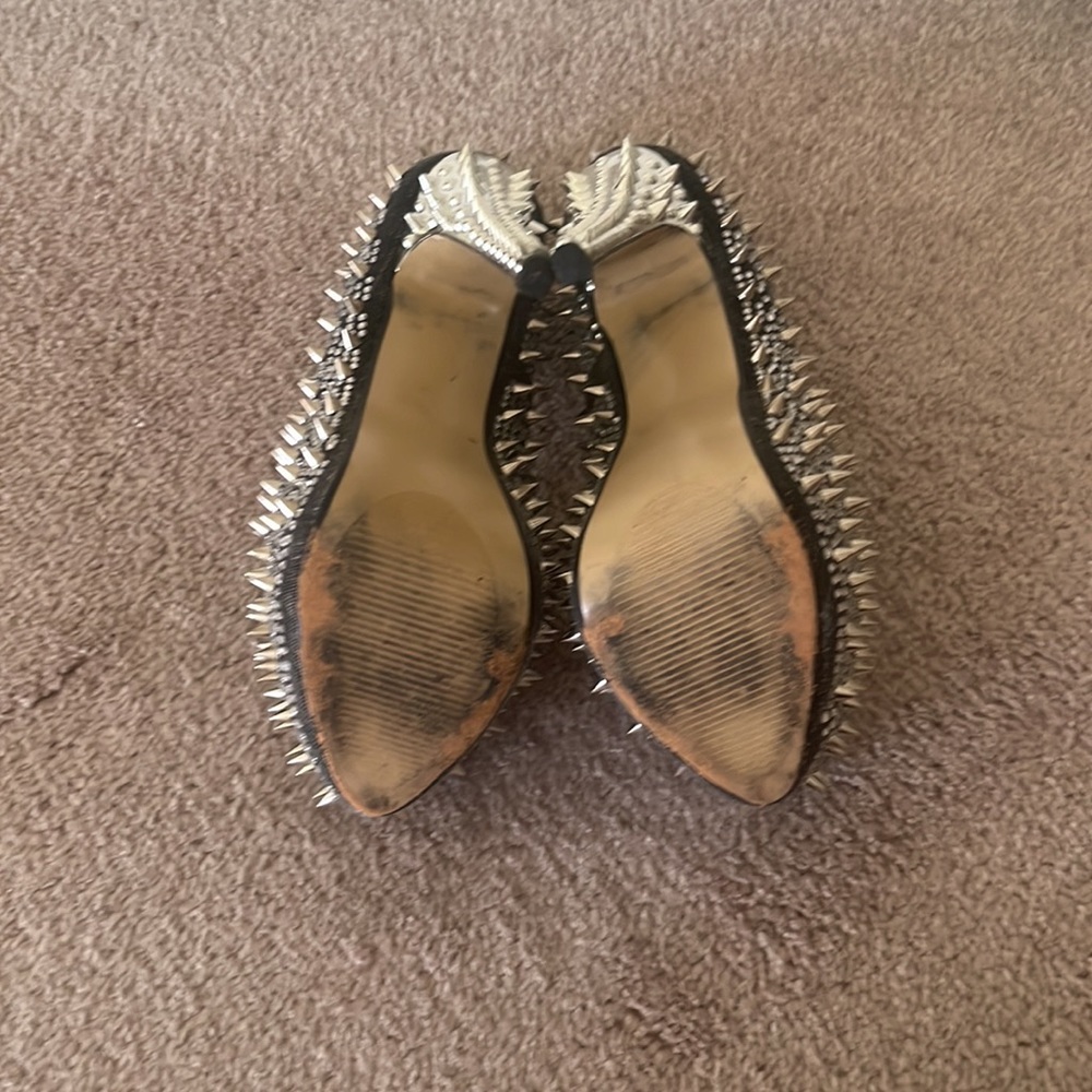 COPY - Stiletto-Spiked, Rhinestone grey platforms - size 7 - Picture 4 of 5